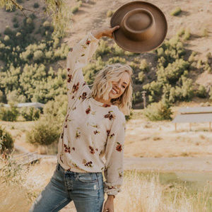 NWT Roolee Floral Chenille top